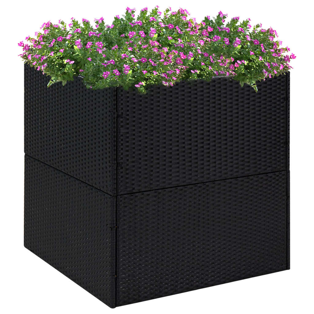 Plantenbak 80x80x80 cm poly rattan zwart Bloempotten & plantenbakken | Creëer jouw Trendy Thuis | Gratis bezorgd & Retour | Trendy.nl