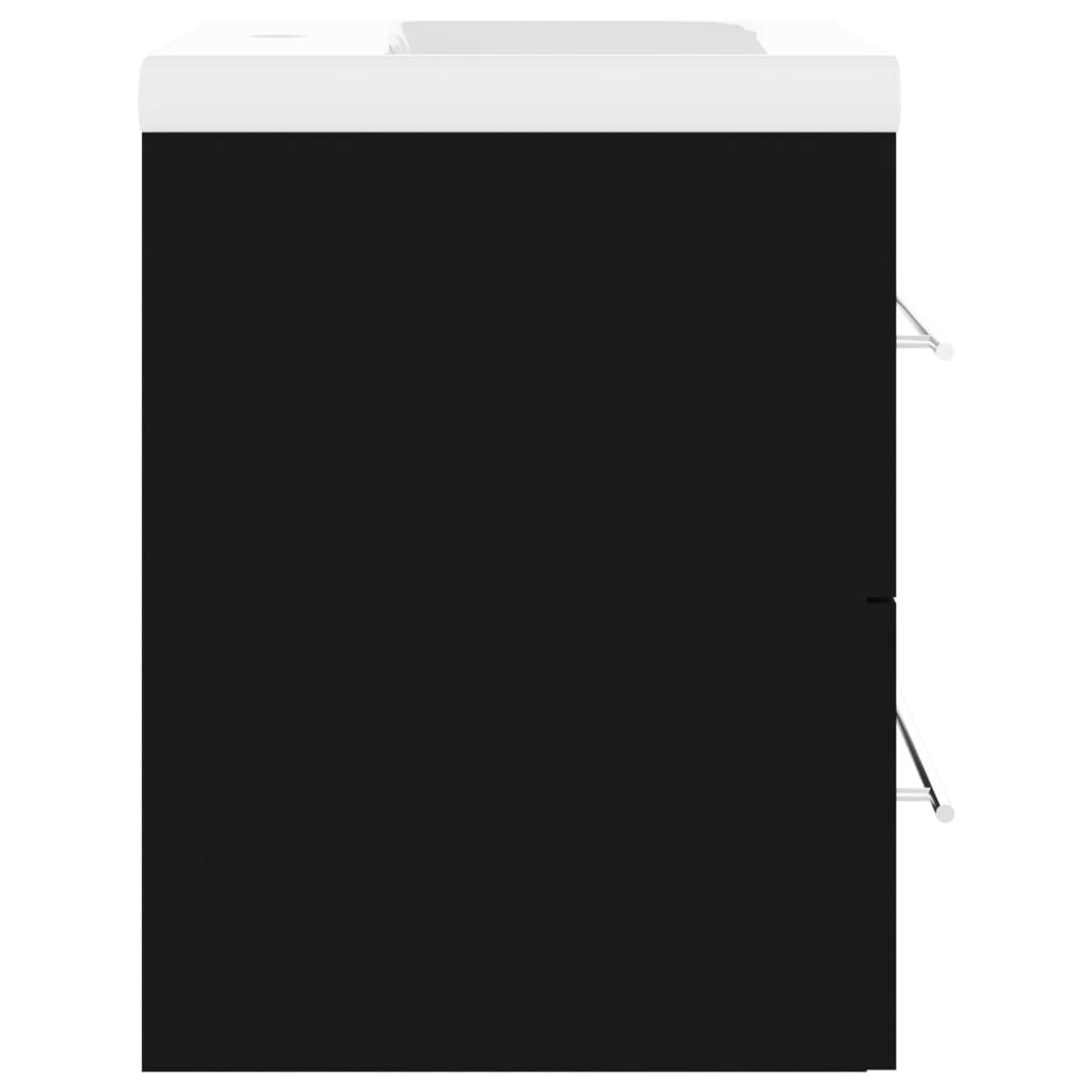 Wastafelkast met ingebouwde wastafel spaanplaat zwart