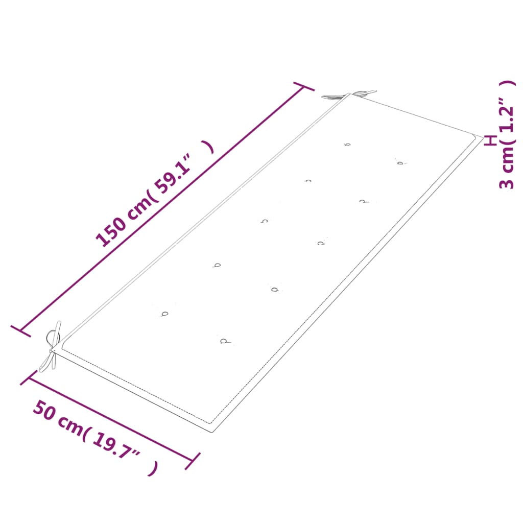 Bankje Batavia met taupe kussen 150 cm massief teakhout Tuinbanken | Creëer jouw Trendy Thuis | Gratis bezorgd & Retour | Trendy.nl