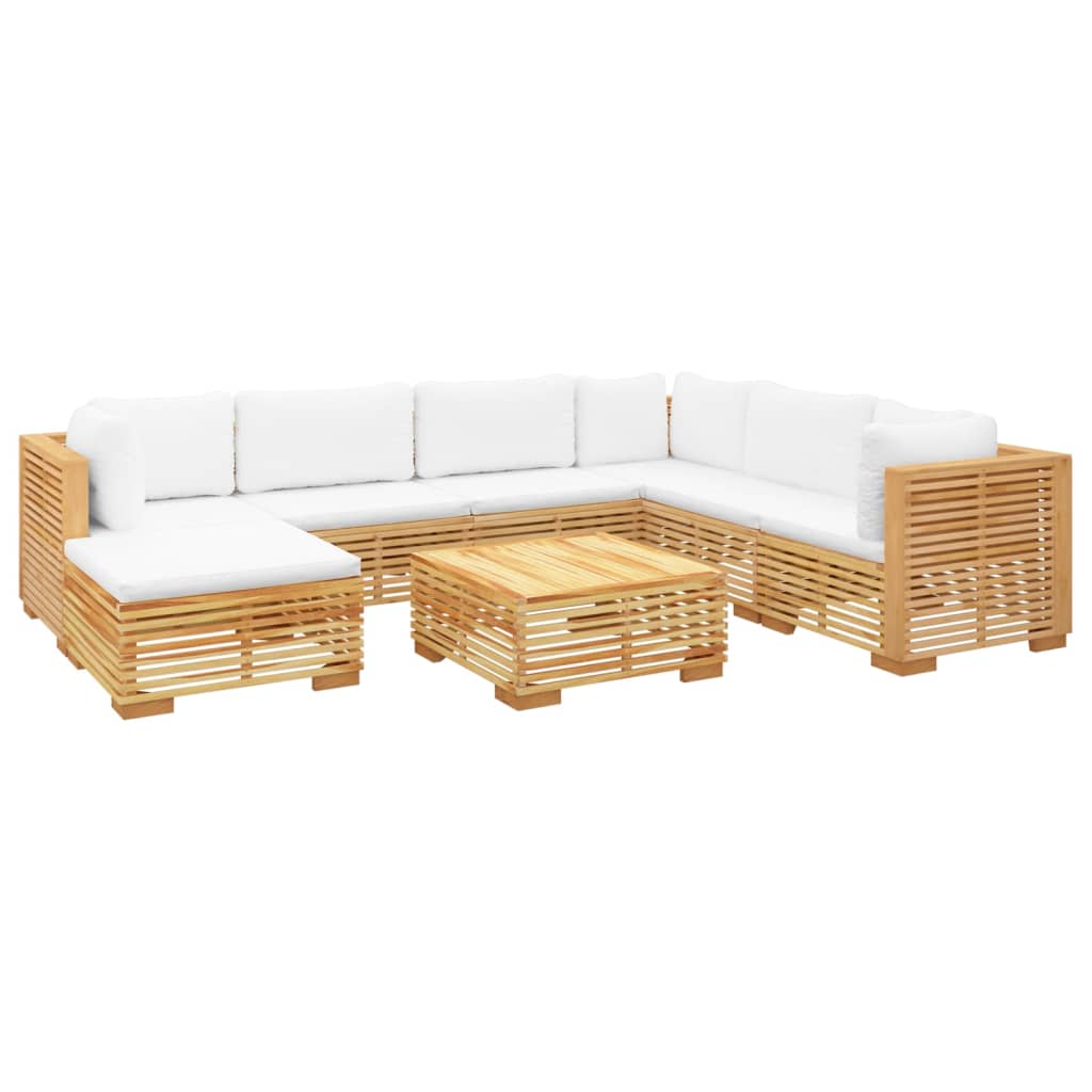 8-delige Loungeset met kussens massief teakhout Tuinsets | Creëer jouw Trendy Thuis | Gratis bezorgd & Retour | Trendy.nl