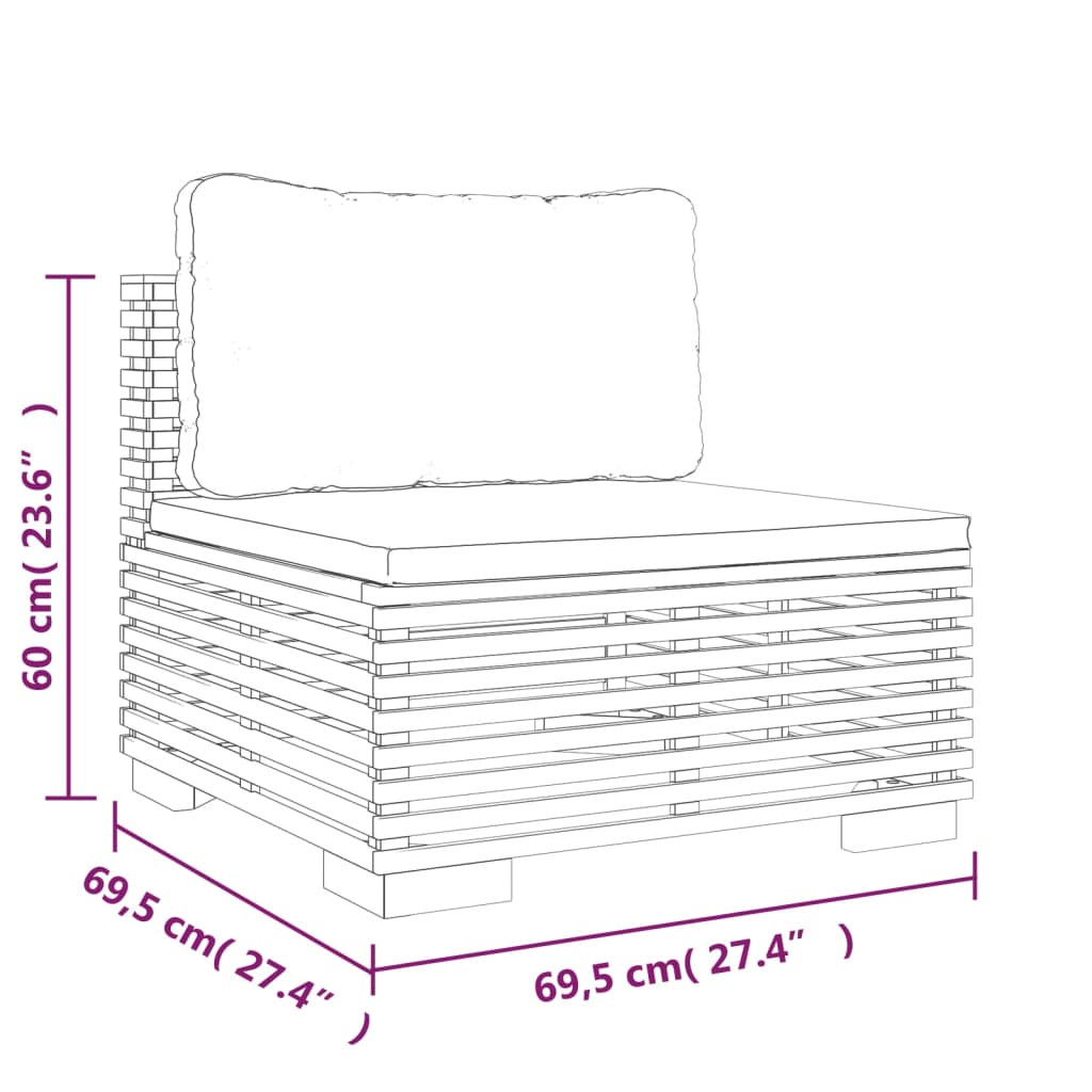 8-delige Loungeset met kussens massief teakhout Tuinsets | Creëer jouw Trendy Thuis | Gratis bezorgd & Retour | Trendy.nl