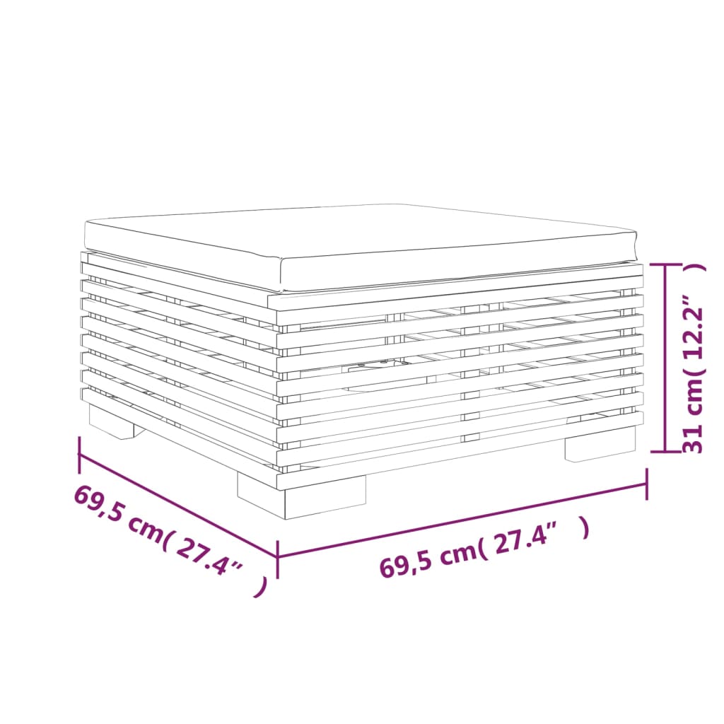 8-delige Loungeset met kussens massief teakhout Tuinsets | Creëer jouw Trendy Thuis | Gratis bezorgd & Retour | Trendy.nl