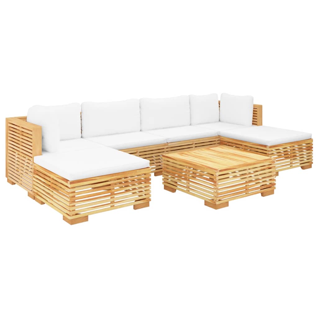 7-delige Loungeset met kussens massief teakhout Tuinsets | Creëer jouw Trendy Thuis | Gratis bezorgd & Retour | Trendy.nl