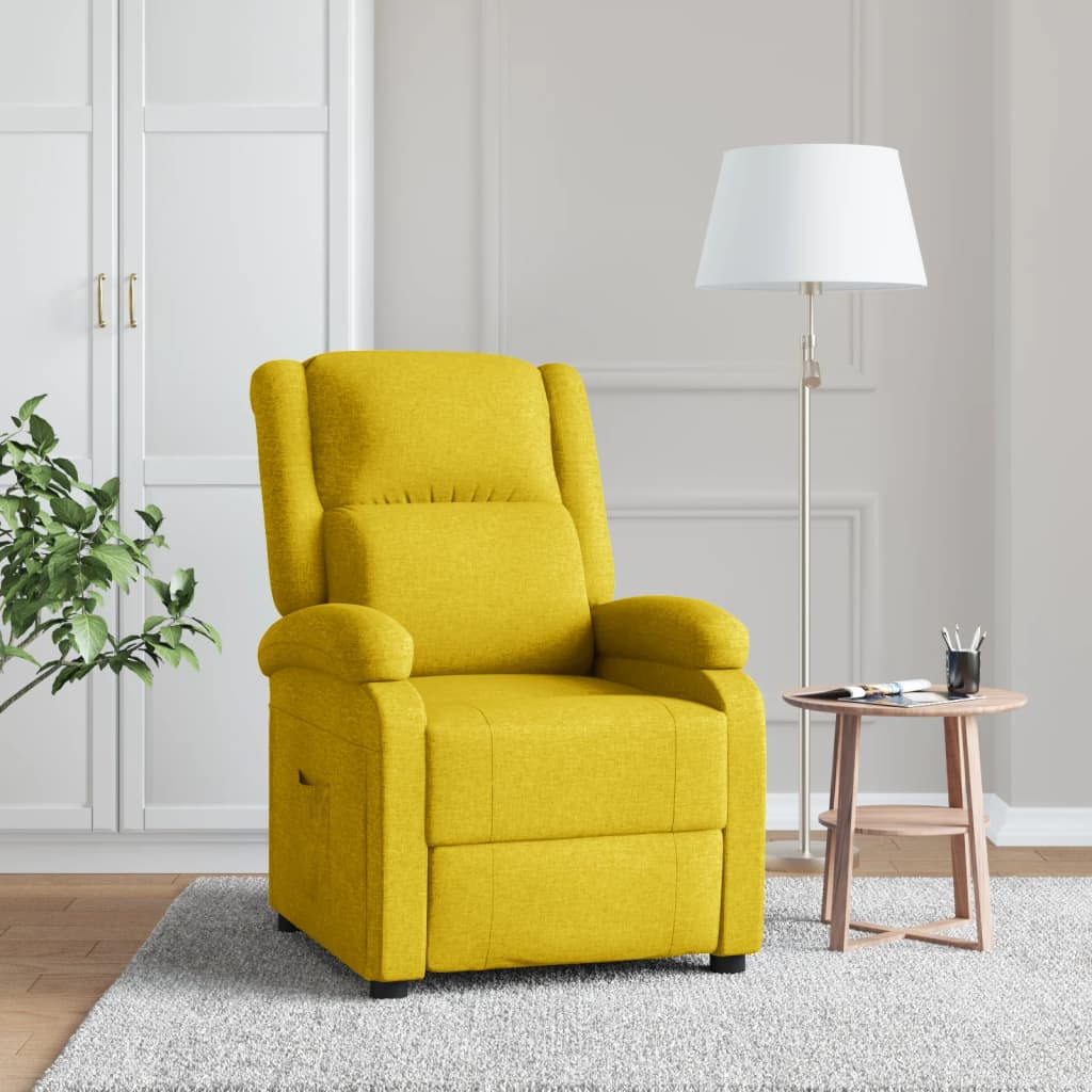 Fauteuil verstelbaar stof geel