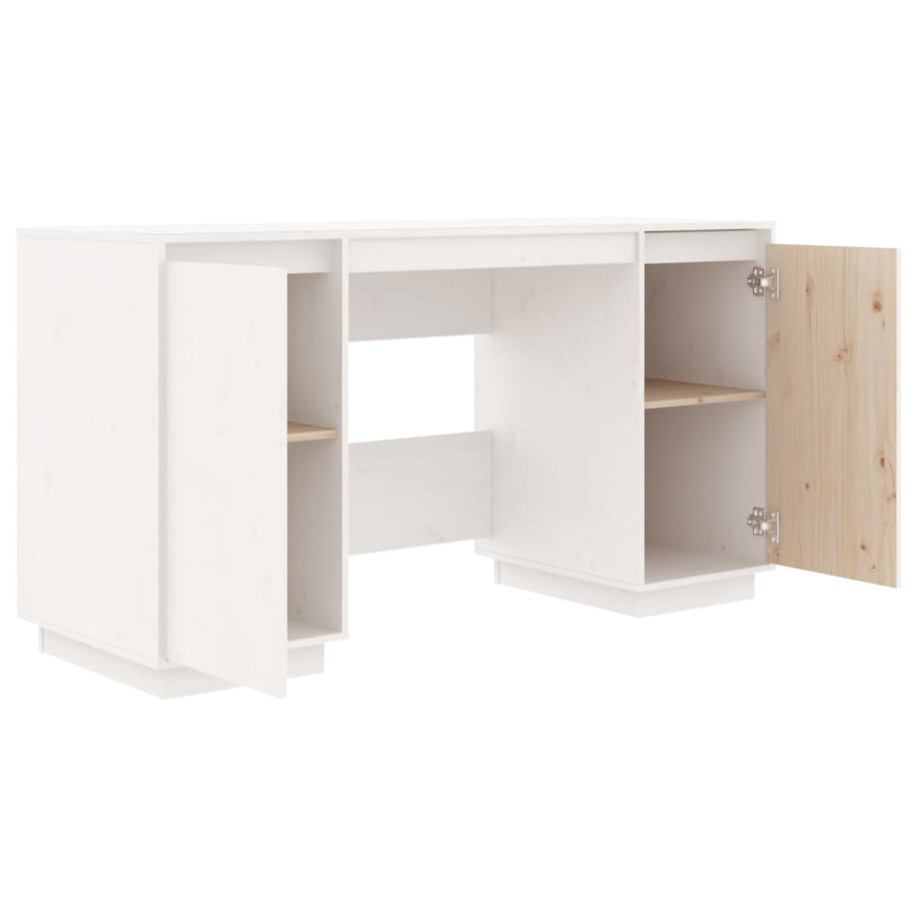 Bureau 140x50x75 cm massief grenenhout wit Bureaus | Creëer jouw Trendy Thuis | Gratis bezorgd & Retour | Trendy.nl