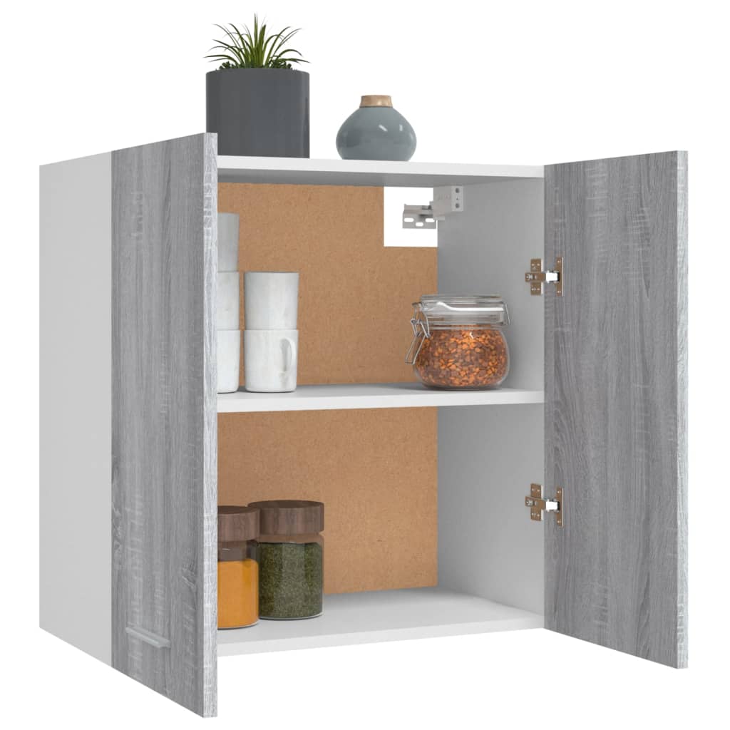 Wandkast hangend 60x31x60 cm bewerkt hout grijs sonoma eiken Keukenkasten | Creëer jouw Trendy Thuis | Gratis bezorgd & Retour | Trendy.nl