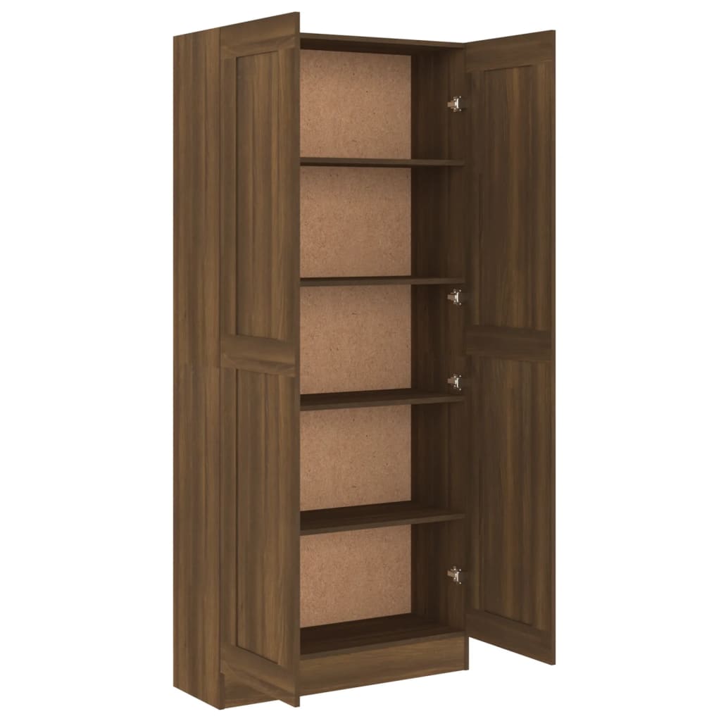 Boekenkast 82,5x30,5x185,5 cm bewerkt hout bruin eikenkleur Boekenkasten | Creëer jouw Trendy Thuis | Gratis bezorgd & Retour | Trendy.nl