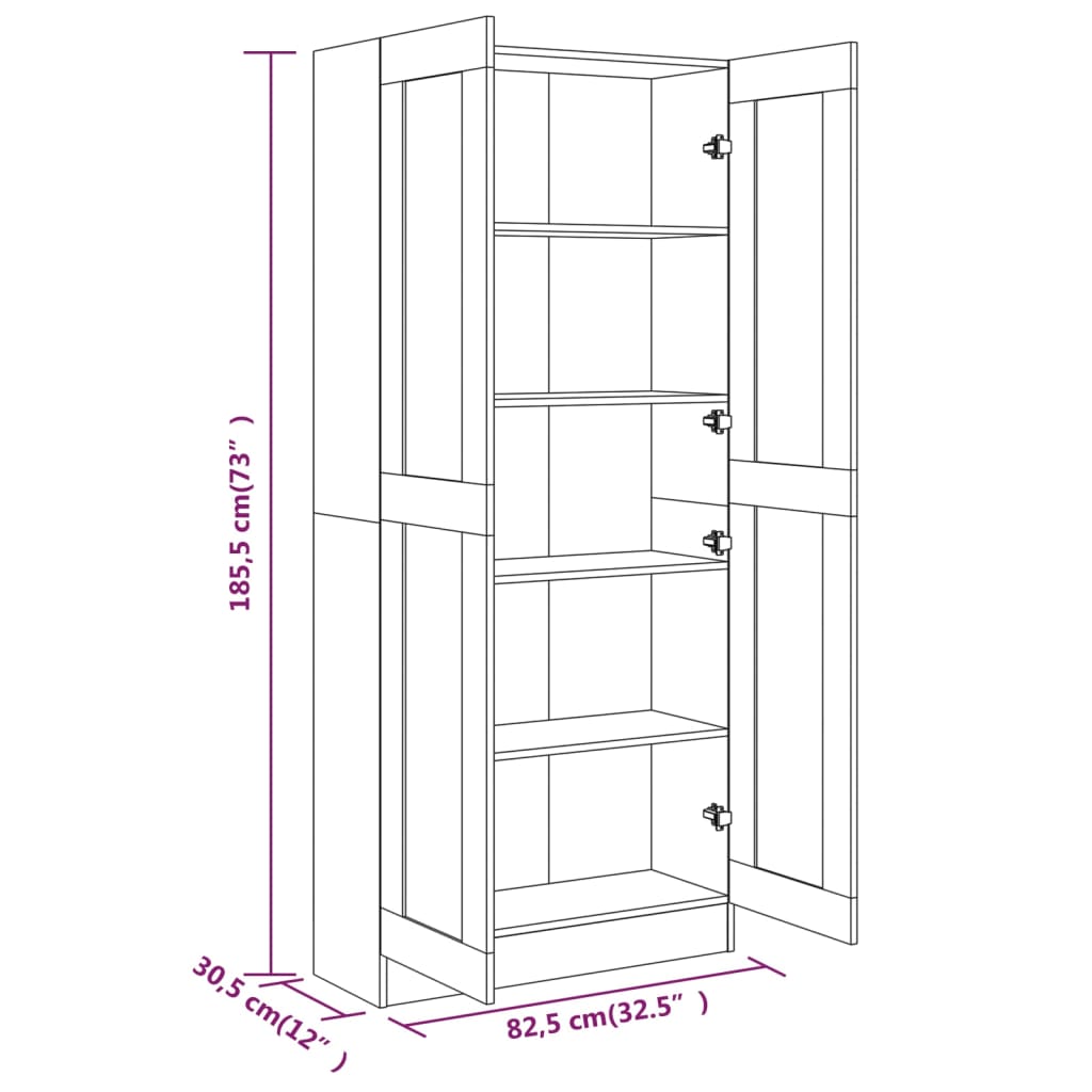 Boekenkast 82,5x30,5x185,5 cm bewerkt hout bruin eikenkleur Boekenkasten | Creëer jouw Trendy Thuis | Gratis bezorgd & Retour | Trendy.nl