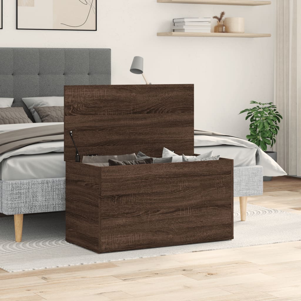 Opbergkist 84x42x46 cm bewerkt hout bruin eikenkleur Speelgoedkisten | Creëer jouw Trendy Thuis | Gratis bezorgd & Retour | Trendy.nl