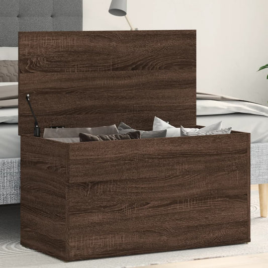 Opbergkist 84x42x46 cm bewerkt hout bruin eikenkleur Speelgoedkisten | Creëer jouw Trendy Thuis | Gratis bezorgd & Retour | Trendy.nl