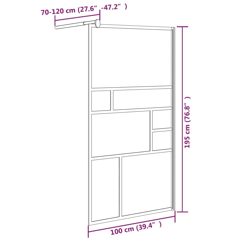 Inloopdouchewand 100x195 cm ESG-glas wit Douchewanden & -muren | Creëer jouw Trendy Thuis | Gratis bezorgd & Retour | Trendy.nl