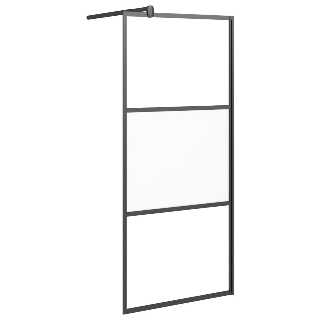 Inloopdouchewand 80x195 cm halfmat ESG-glas zwart Douchewanden & -muren | Creëer jouw Trendy Thuis | Gratis bezorgd & Retour | Trendy.nl