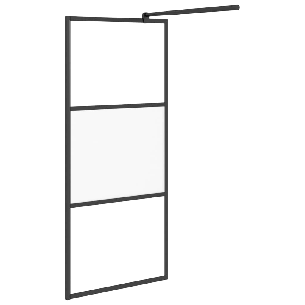 Inloopdouchewand 80x195 cm halfmat ESG-glas zwart Douchewanden & -muren | Creëer jouw Trendy Thuis | Gratis bezorgd & Retour | Trendy.nl