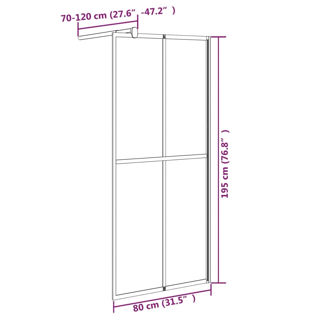 Inloopdouchescherm 80x195 cm donker gehard glas Douchewanden & -muren | Creëer jouw Trendy Thuis | Gratis bezorgd & Retour | Trendy.nl