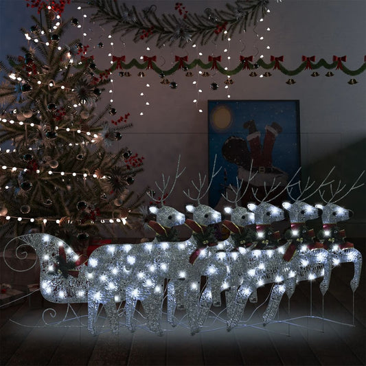 Buitenkerstversiering rendieren en slee 140 LED's zilverkleurig Kerstverlichting | Creëer jouw Trendy Thuis | Gratis bezorgd & Retour | Trendy.nl