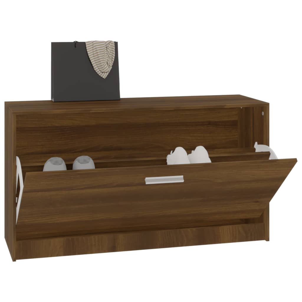 Schoenenbank 80x24x45 cm bewerkt hout bruin eikenkleur Schoenenrekken | Creëer jouw Trendy Thuis | Gratis bezorgd & Retour | Trendy.nl