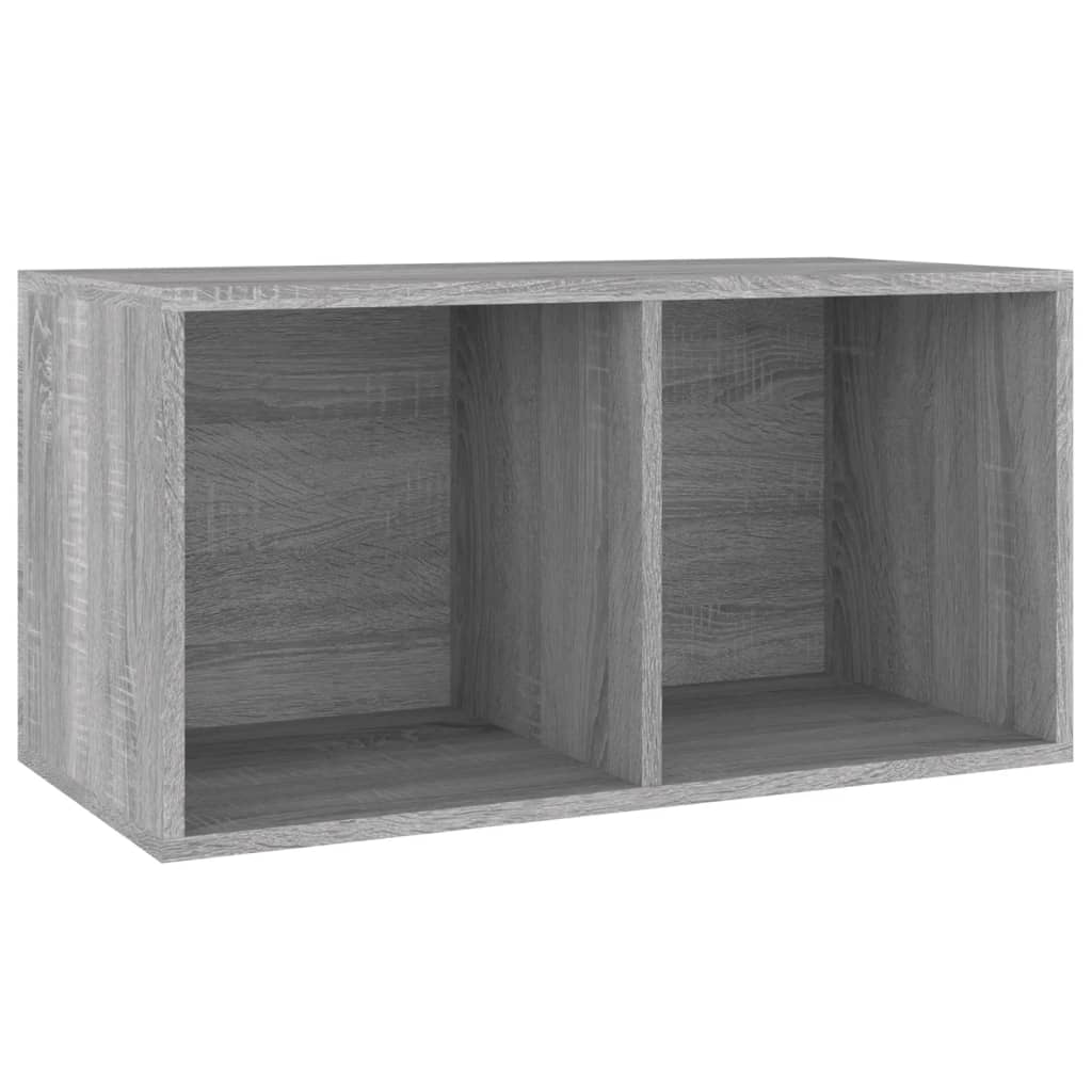 Opbergbox voor LP's 71x34x36 cm bewerkt hout grijs sonoma eiken