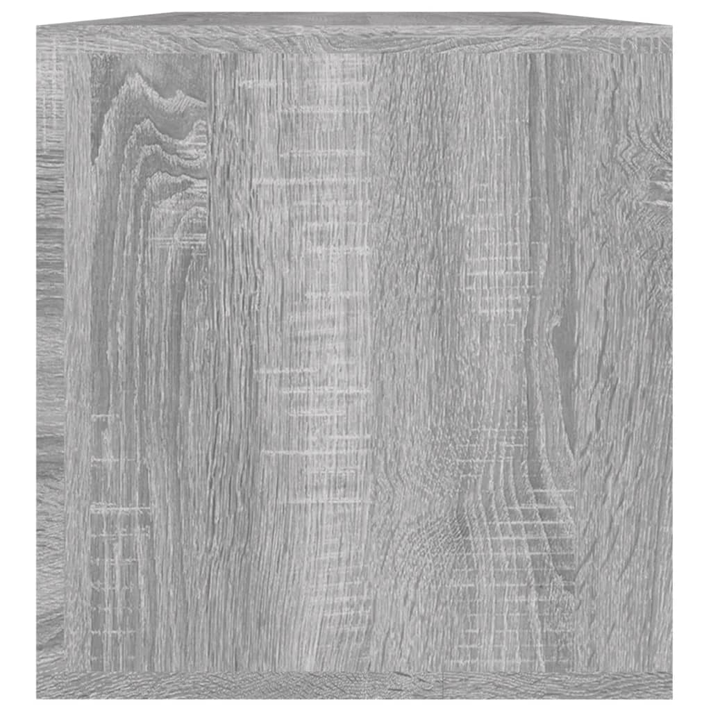 Opbergbox voor LP's 71x34x36 cm bewerkt hout grijs sonoma eiken