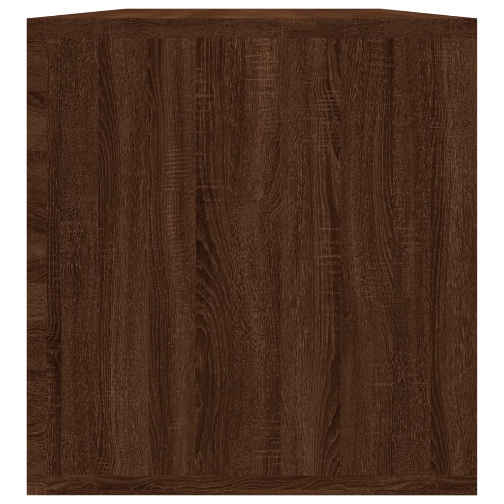 Opbergbox voor LP's 71x34x36 cm bewerkt hout bruineikenkleurig