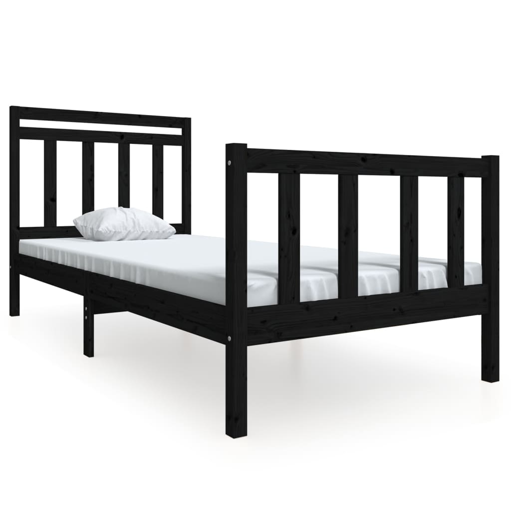 Bedframe massief hout zwart 90x190 cm 3FT6 Single Bedden & bedframes | Creëer jouw Trendy Thuis | Gratis bezorgd & Retour | Trendy.nl