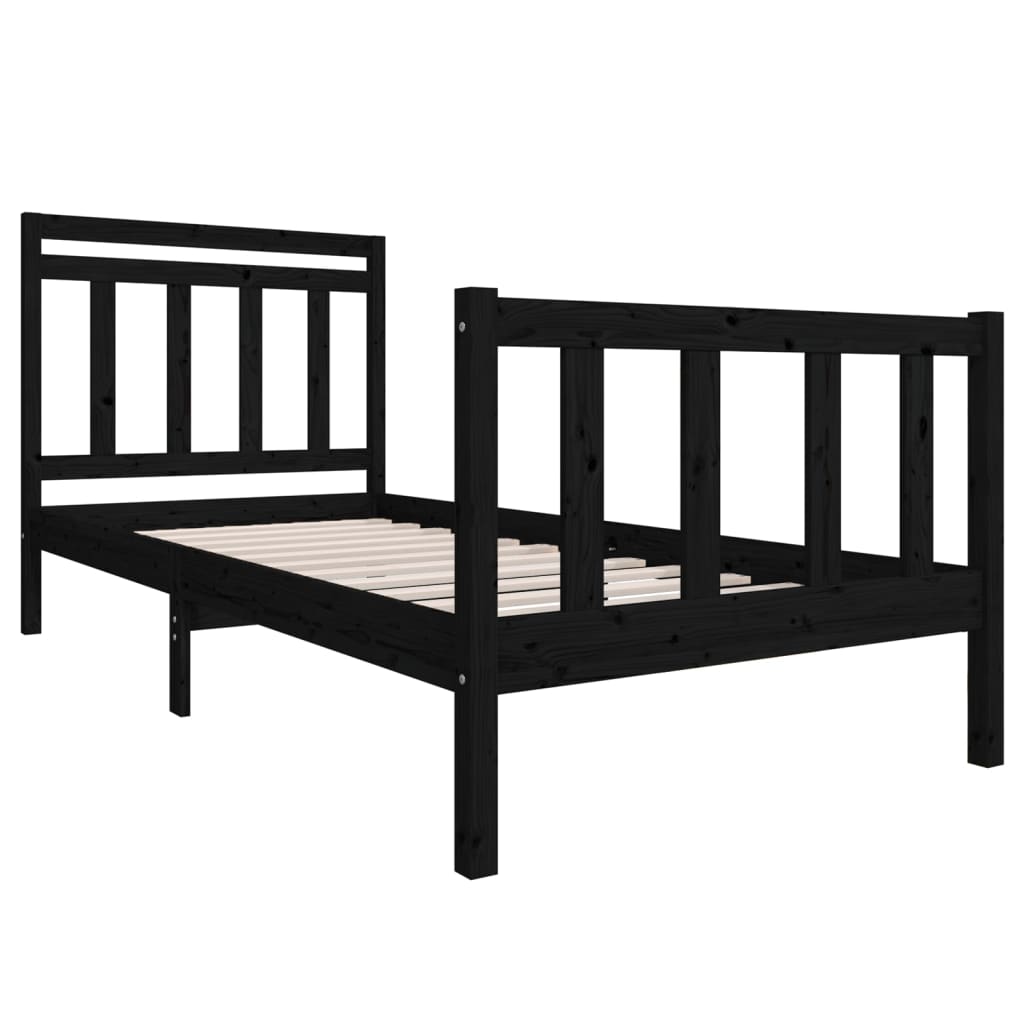 Bedframe massief hout zwart 90x190 cm 3FT6 Single Bedden & bedframes | Creëer jouw Trendy Thuis | Gratis bezorgd & Retour | Trendy.nl