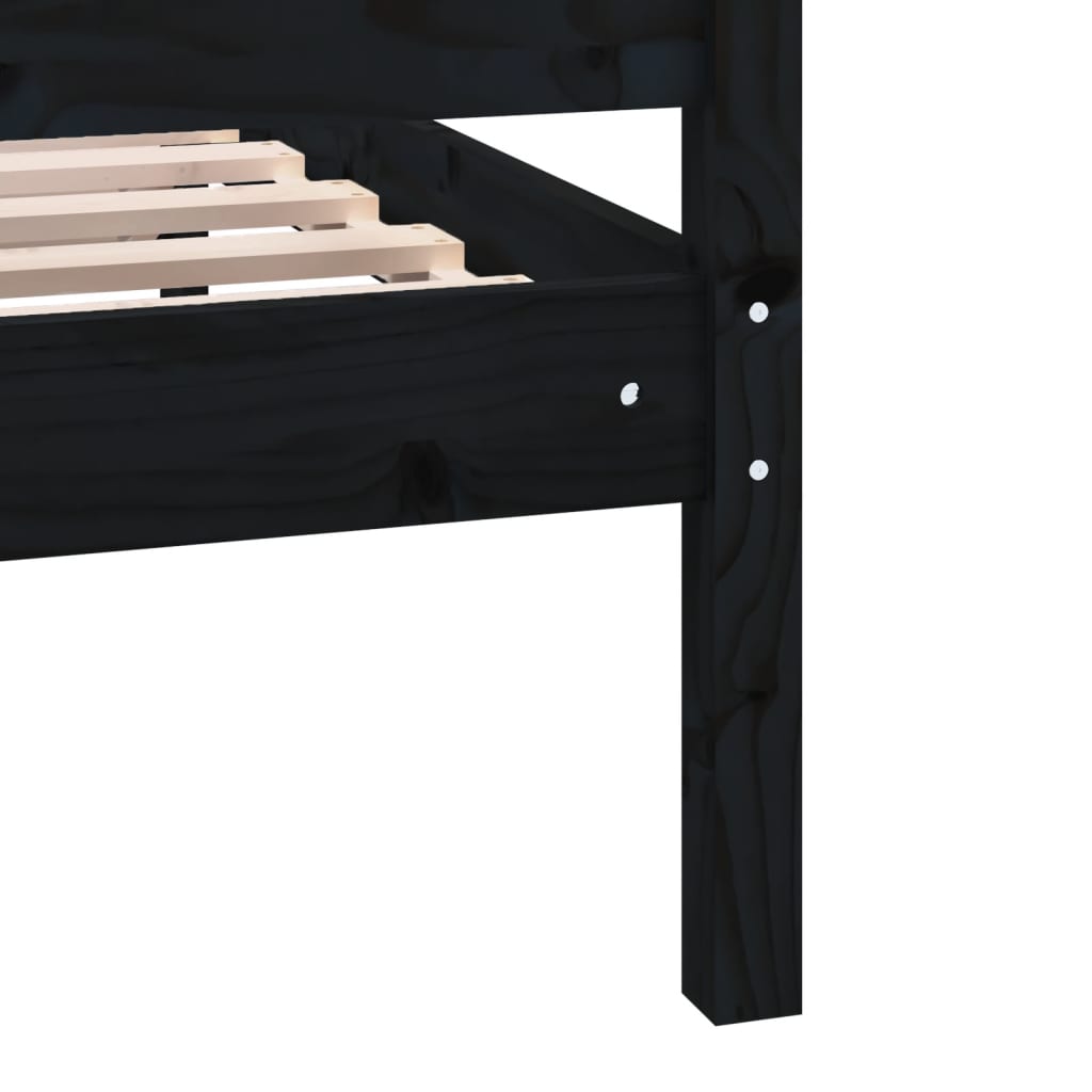 Bedframe massief hout zwart 90x190 cm 3FT6 Single Bedden & bedframes | Creëer jouw Trendy Thuis | Gratis bezorgd & Retour | Trendy.nl