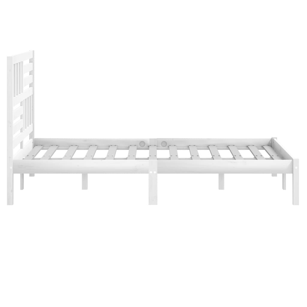 Bedframe zonder matras massief grenenhout wit 135x190 cm