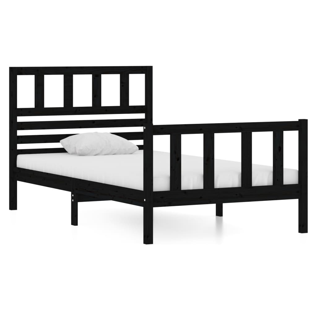 Bedframe massief hout zwart 90x190 cm 3FT single Bedden & bedframes | Creëer jouw Trendy Thuis | Gratis bezorgd & Retour | Trendy.nl