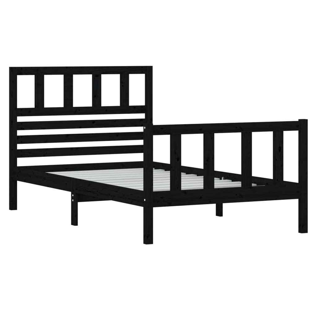 Bedframe massief hout zwart 90x190 cm 3FT single Bedden & bedframes | Creëer jouw Trendy Thuis | Gratis bezorgd & Retour | Trendy.nl