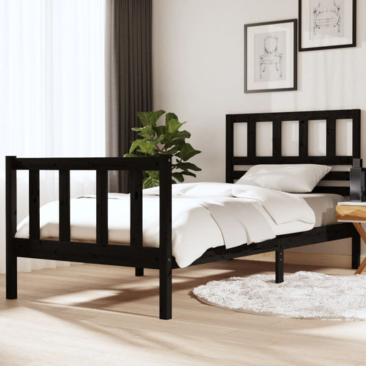 Bedframe massief hout zwart 90x190 cm 3FT single Bedden & bedframes | Creëer jouw Trendy Thuis | Gratis bezorgd & Retour | Trendy.nl