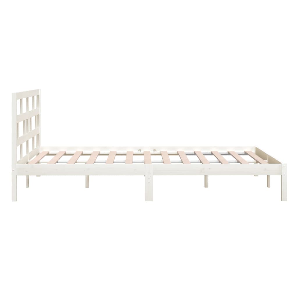 Bedframe massief hout wit 135x190 cm