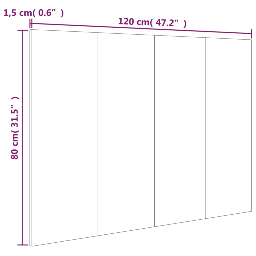 Hoofdbord 120x1,5x80 cm bewerkt hout sonoma eikenkleurig Hoofdborden en voetborden | Creëer jouw Trendy Thuis | Gratis bezorgd & Retour | Trendy.nl