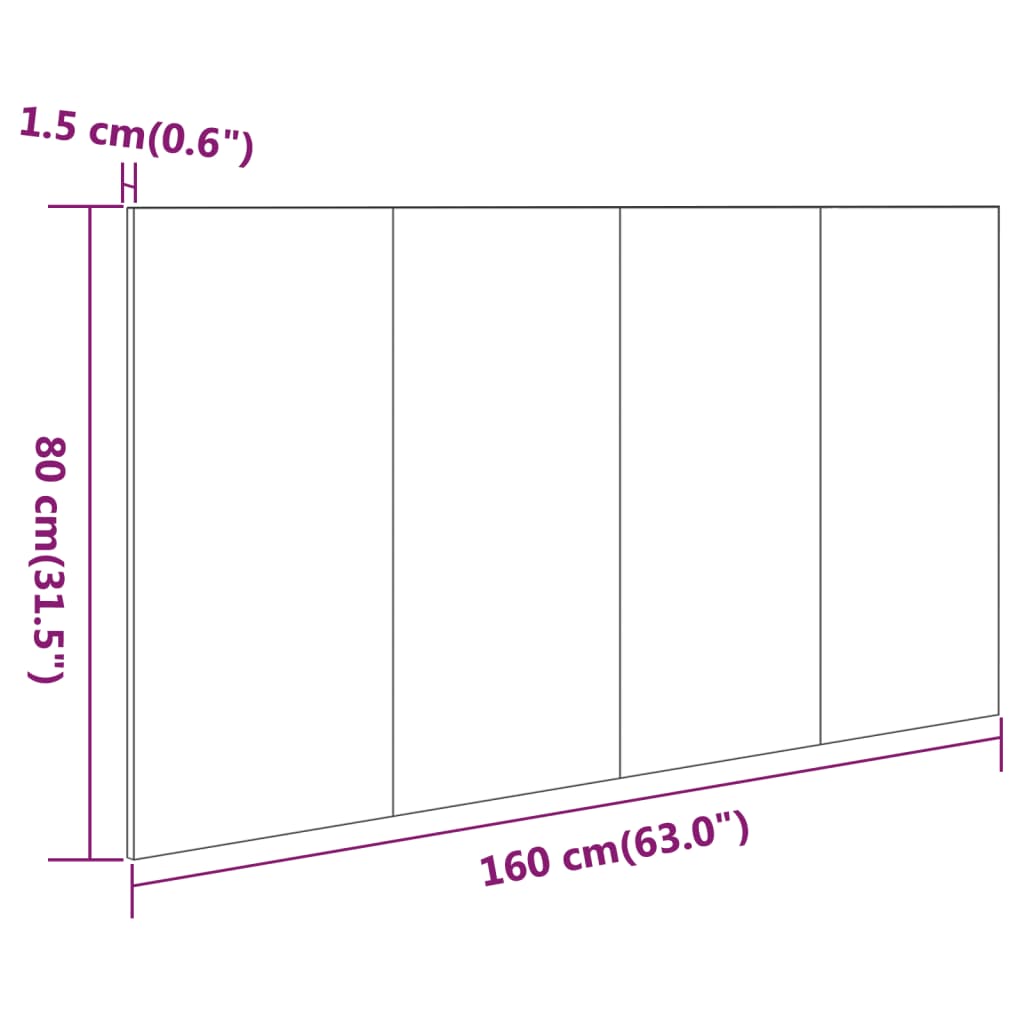 Hoofdbord 160x1,5x80 cm bewerkt hout sonoma eikenkleurig Hoofdborden en voetborden | Creëer jouw Trendy Thuis | Gratis bezorgd & Retour | Trendy.nl