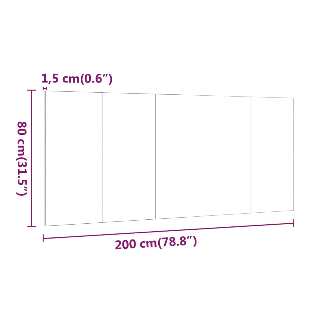 Hoofdbord 200x1,5x80 cm bewerkt hout grijs sonoma eikenkleurig Hoofdborden en voetborden | Creëer jouw Trendy Thuis | Gratis bezorgd & Retour | Trendy.nl