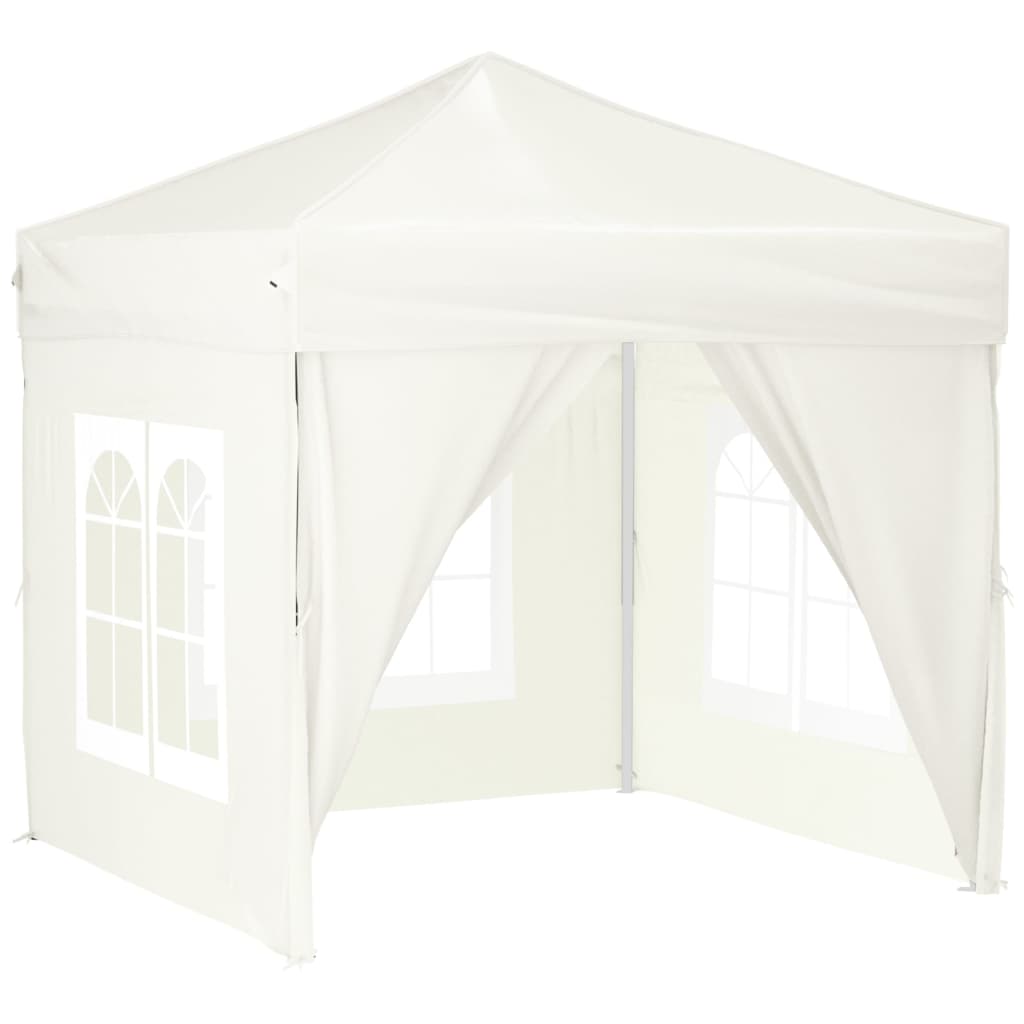 Partytent inklapbaar met zijwanden 2x2 m crèmekleurig Partytenten & prieëlen | Creëer jouw Trendy Thuis | Gratis bezorgd & Retour | Trendy.nl