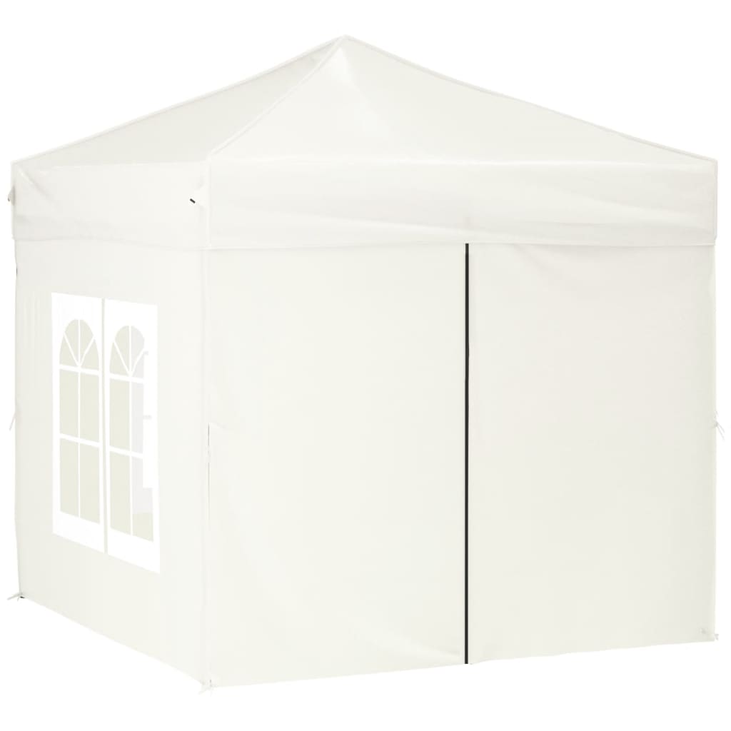 Partytent inklapbaar met zijwanden 2x2 m crèmekleurig Partytenten & prieëlen | Creëer jouw Trendy Thuis | Gratis bezorgd & Retour | Trendy.nl