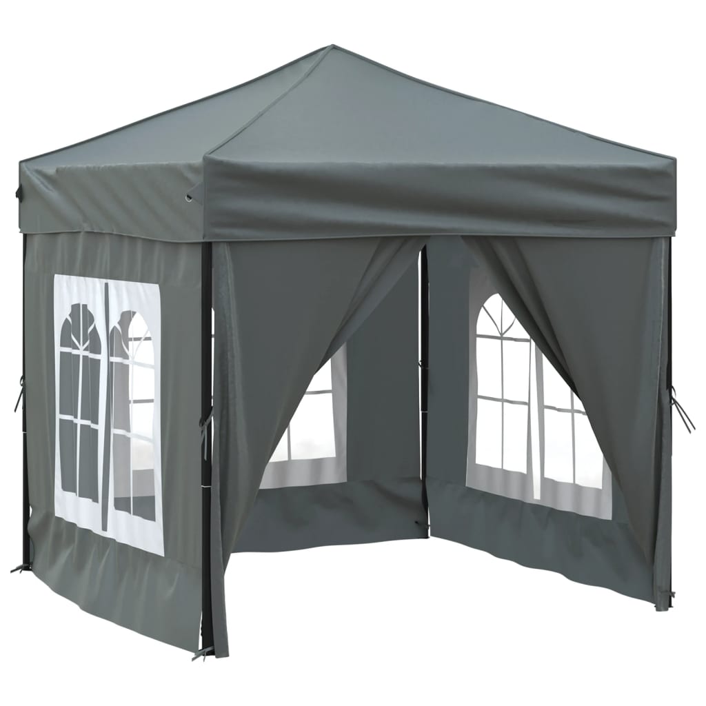 Partytent inklapbaar met zijwanden 2x2 m antracietkleurig Partytenten & prieëlen | Creëer jouw Trendy Thuis | Gratis bezorgd & Retour | Trendy.nl