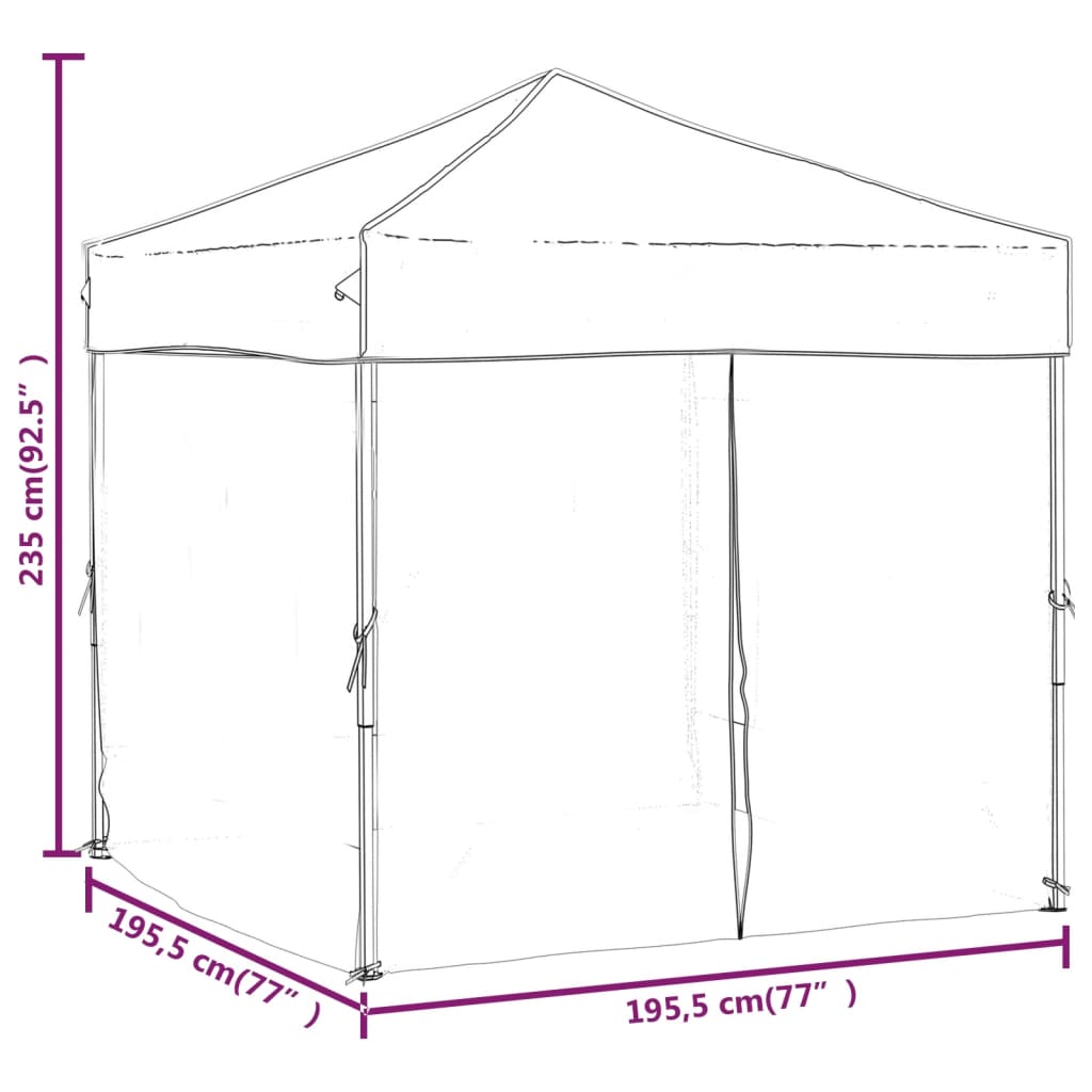 Partytent inklapbaar met zijwanden 2x2 m wit Partytenten & prieëlen | Creëer jouw Trendy Thuis | Gratis bezorgd & Retour | Trendy.nl