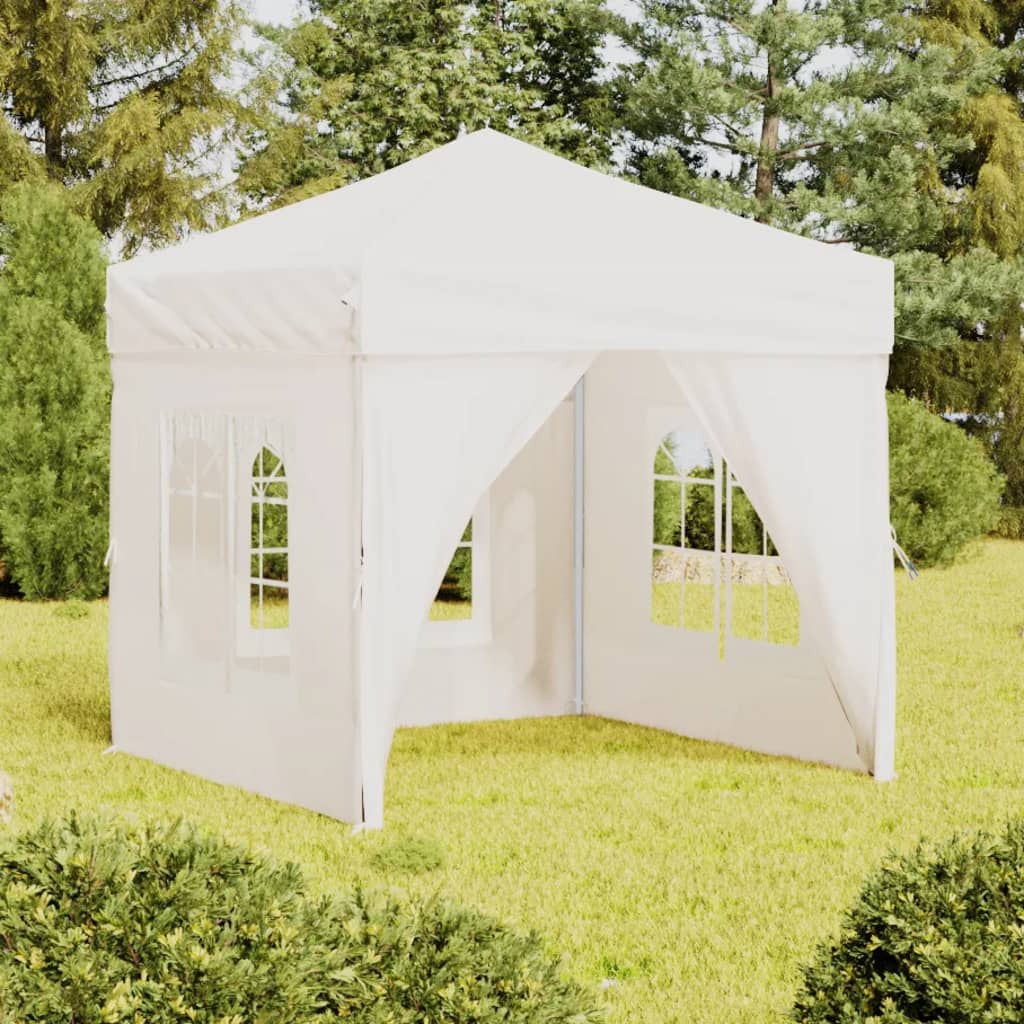 Partytent inklapbaar met zijwanden 2x2 m wit Partytenten & prieëlen | Creëer jouw Trendy Thuis | Gratis bezorgd & Retour | Trendy.nl