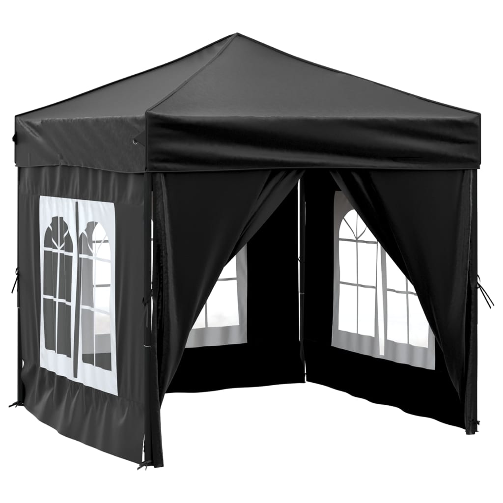 Partytent inklapbaar met zijwanden 2x2 m zwart Partytenten & prieëlen | Creëer jouw Trendy Thuis | Gratis bezorgd & Retour | Trendy.nl