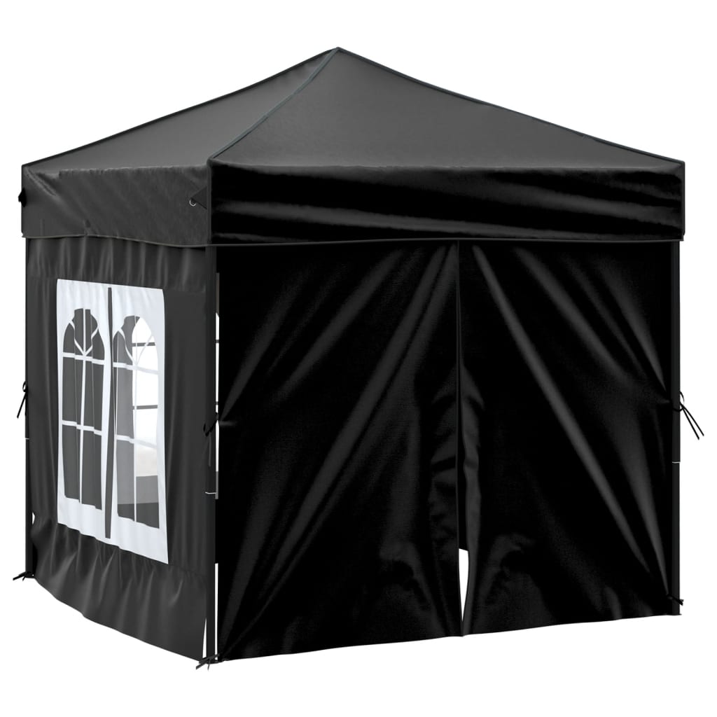 Partytent inklapbaar met zijwanden 2x2 m zwart Partytenten & prieëlen | Creëer jouw Trendy Thuis | Gratis bezorgd & Retour | Trendy.nl