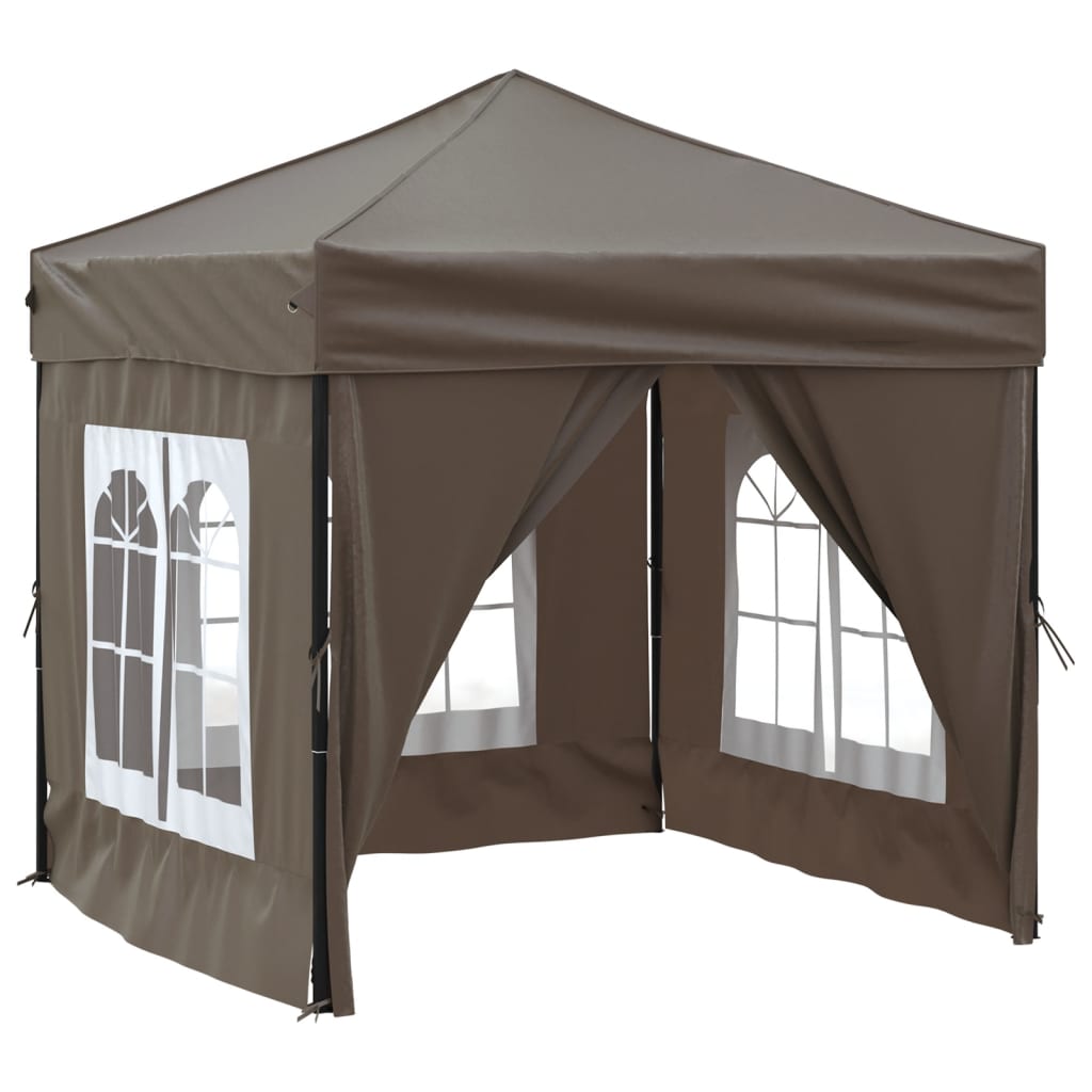 Partytent inklapbaar met zijwanden 2x2 m taupe Partytenten & prieëlen | Creëer jouw Trendy Thuis | Gratis bezorgd & Retour | Trendy.nl