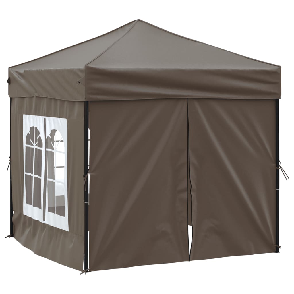 Partytent inklapbaar met zijwanden 2x2 m taupe Partytenten & prieëlen | Creëer jouw Trendy Thuis | Gratis bezorgd & Retour | Trendy.nl