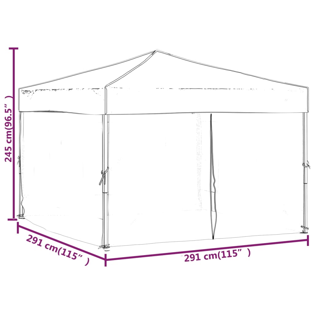 Partytent inklapbaar met zijwanden 3x3 m blauw Partytenten & prieëlen | Creëer jouw Trendy Thuis | Gratis bezorgd & Retour | Trendy.nl