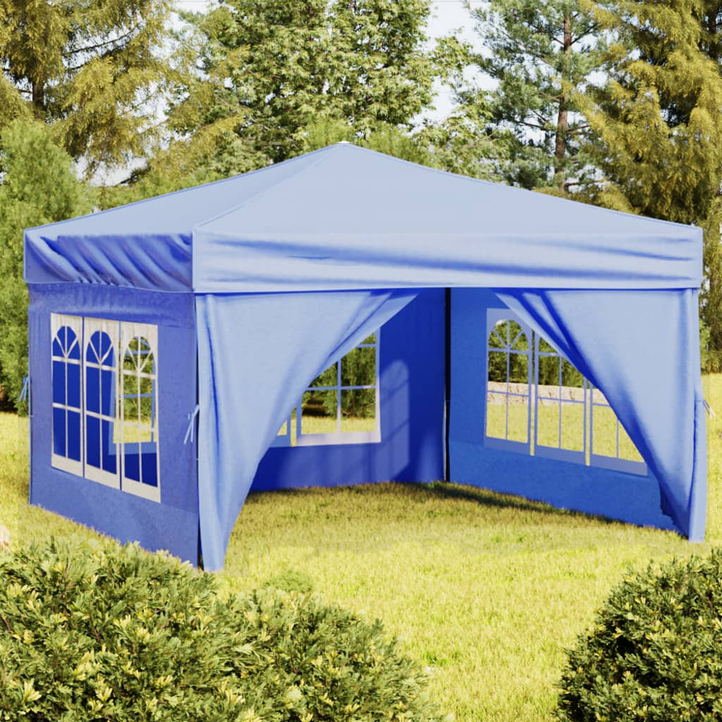 Partytent inklapbaar met zijwanden 3x3 m blauw Partytenten & prieëlen | Creëer jouw Trendy Thuis | Gratis bezorgd & Retour | Trendy.nl