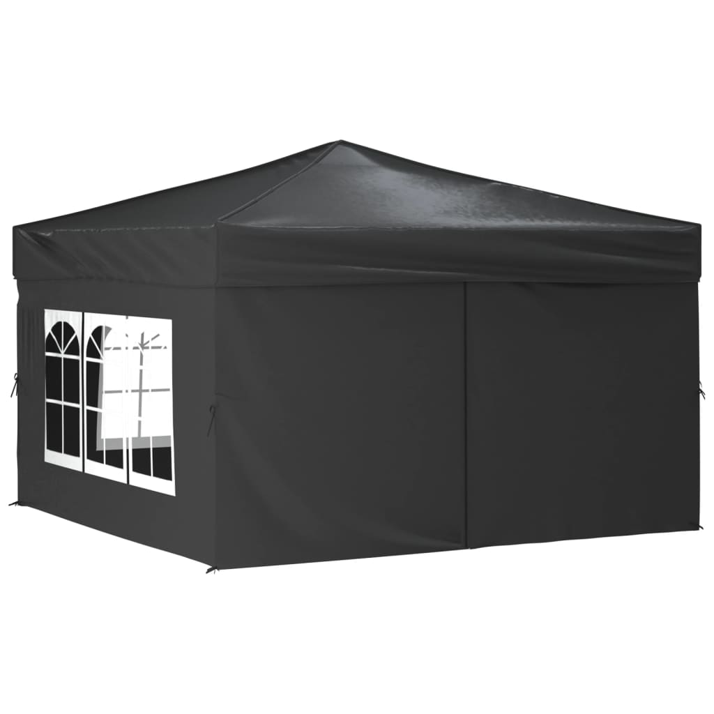 Partytent inklapbaar met zijwanden 3x3 m antracietkleurig Partytenten & prieëlen | Creëer jouw Trendy Thuis | Gratis bezorgd & Retour | Trendy.nl