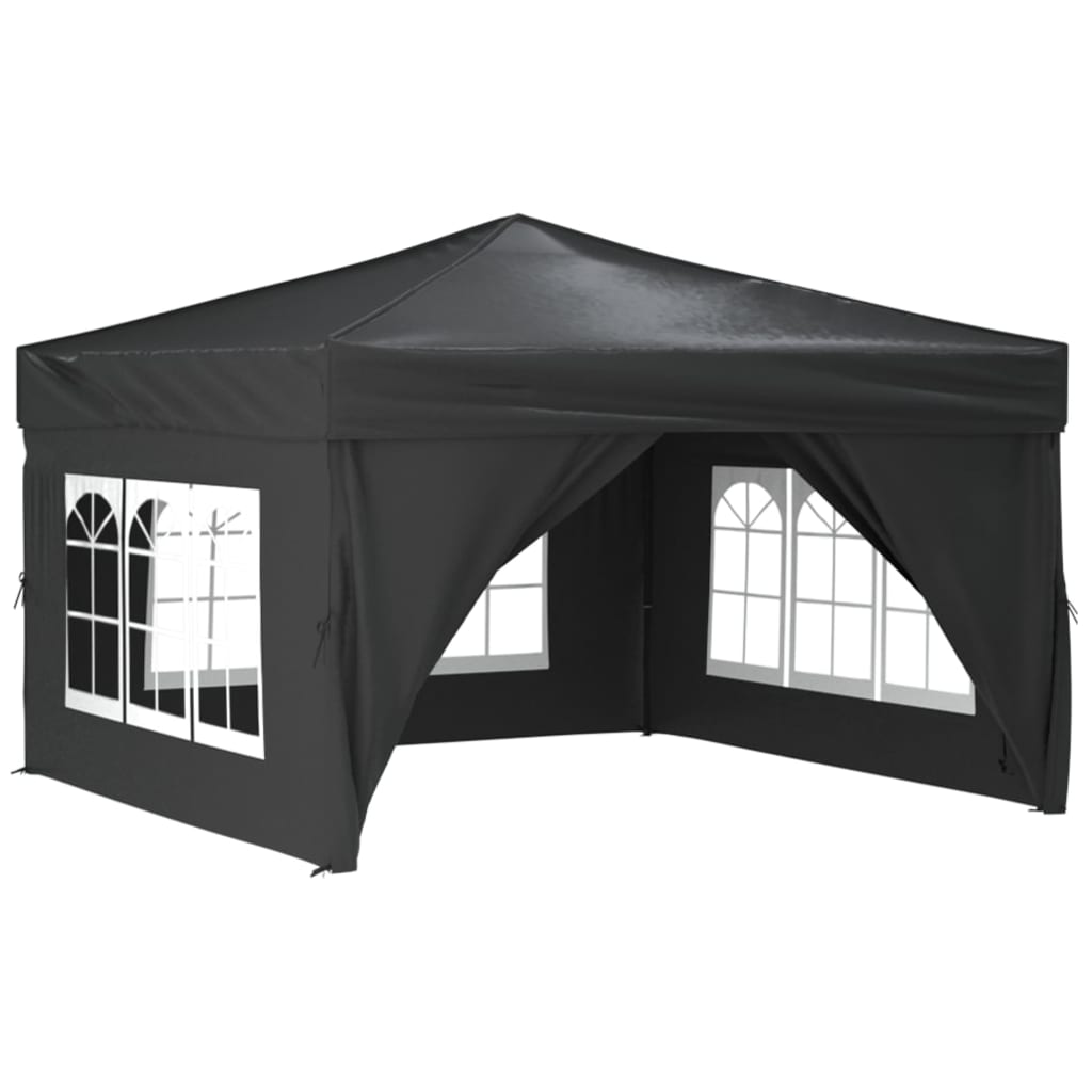 Partytent inklapbaar met zijwanden 3x3 m antracietkleurig Partytenten & prieëlen | Creëer jouw Trendy Thuis | Gratis bezorgd & Retour | Trendy.nl