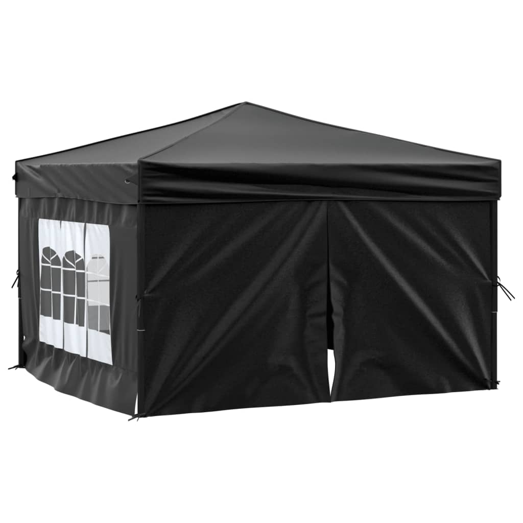 Partytent inklapbaar met zijwanden 3x3 m zwart Partytenten & prieëlen | Creëer jouw Trendy Thuis | Gratis bezorgd & Retour | Trendy.nl