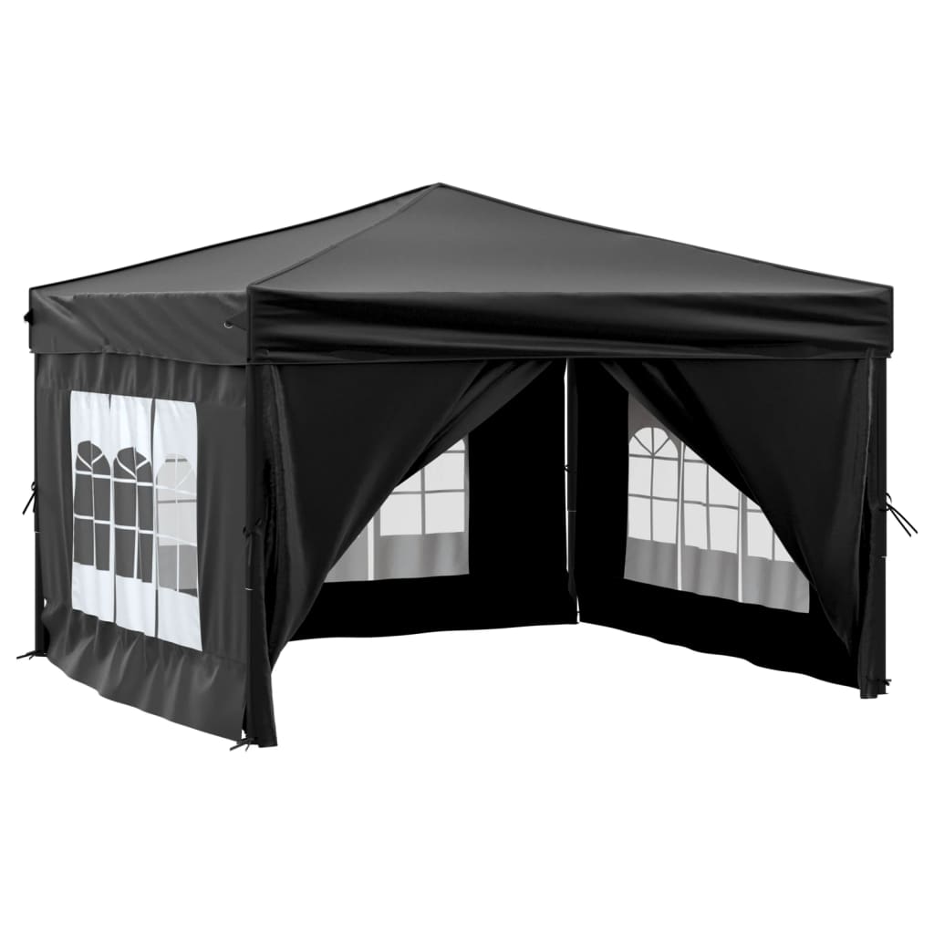 Partytent inklapbaar met zijwanden 3x3 m zwart Partytenten & prieëlen | Creëer jouw Trendy Thuis | Gratis bezorgd & Retour | Trendy.nl