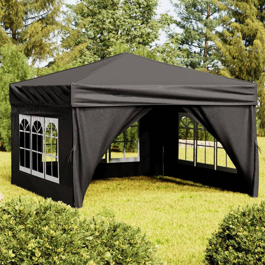 Partytent inklapbaar met zijwanden 3x3 m zwart Partytenten & prieëlen | Creëer jouw Trendy Thuis | Gratis bezorgd & Retour | Trendy.nl